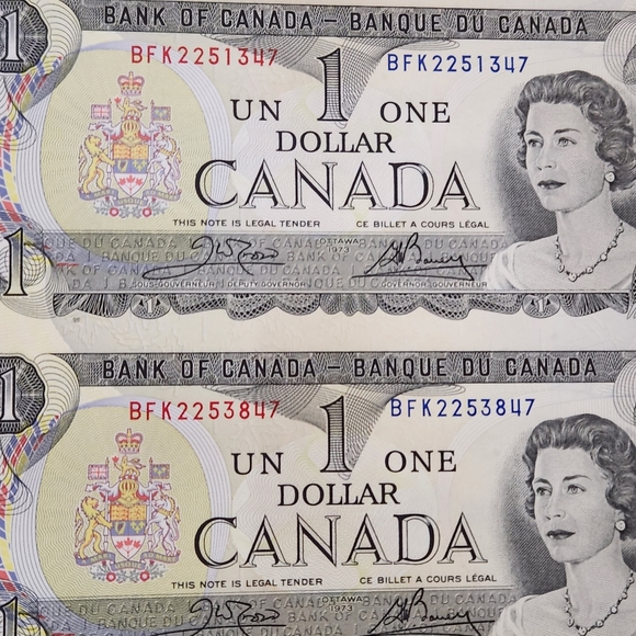 💯NWOT'S uncirculated sheet of 1973 $1 Bank of Canada bills - Picture 2 of 7